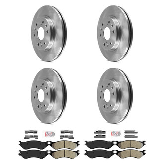 AmeriBRAKES® - AmeriPRO™ Plain Front and Rear Brake Kit with Semi-Metallic Pads