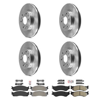 AmeriBRAKES® - AmeriPRO™ Plain Front and Rear Brake Kit with Semi-Metallic Pads