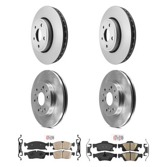 AmeriBRAKES® - AmeriPRO™ Plain Front and Rear Brake Kit with Ceramic Pads