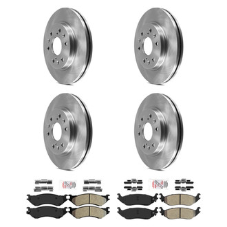 AmeriBRAKES® - AmeriPRO™ Plain Front and Rear Brake Kit with Semi-Metallic Pads