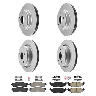 AmeriBRAKES® - AmeriPRO™ Plain Front and Rear Brake Kit with Semi-Metallic Pads