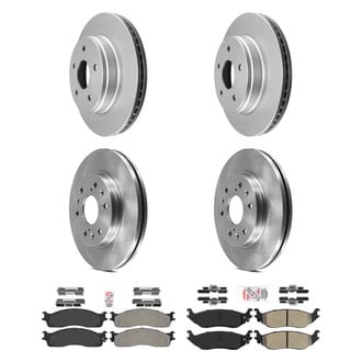 AmeriBRAKES® - AmeriPRO™ Plain Front and Rear Brake Kit with Semi-Metallic Pads