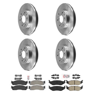 AmeriBRAKES® - AmeriPRO™ Plain Front and Rear Brake Kit with Semi-Metallic Pads