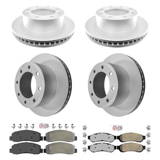 AmeriBRAKES® - AmeriPRO™ Plain Front and Rear Brake Kit with Semi-Metallic Pads
