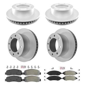 AmeriBRAKES® - AmeriPRO™ Plain Front and Rear Brake Kit with Semi-Metallic Pads