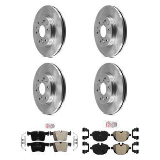 AmeriBRAKES® - AmeriPRO™ Plain Front and Rear Brake Kit with Semi-Metallic Pads