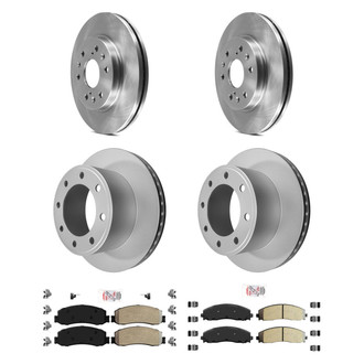 AmeriBRAKES® - AmeriPRO™ Plain Front and Rear Brake Kit with Semi-Metallic Pads