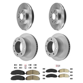 AmeriBRAKES® - AmeriPRO™ Plain Front and Rear Brake Kit with Semi-Metallic Pads