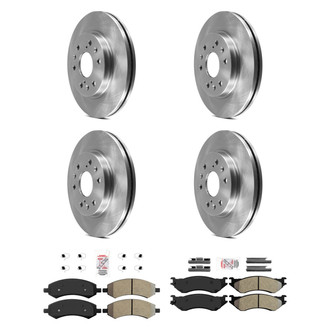 AmeriBRAKES® - AmeriPRO™ Plain Front and Rear Brake Kit with Semi-Metallic Pads
