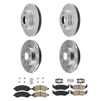 AmeriBRAKES® - AmeriPRO™ Plain Front and Rear Brake Kit with Semi-Metallic Pads