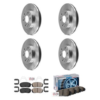 AmeriBRAKES® - AmeriPRO™ Plain Front and Rear Brake Kit with Ceramic Pads
