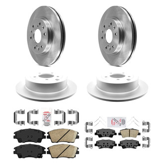 AmeriBRAKES® - AmeriPRO™ Plain Front and Rear Brake Kit with Ceramic Pads