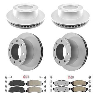 AmeriBRAKES® - AmeriPRO™ Plain Front and Rear Brake Kit with Semi-Metallic Pads