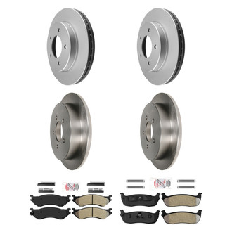 AmeriBRAKES® - AmeriPRO™ Plain Front and Rear Brake Kit with Semi-Metallic Pads