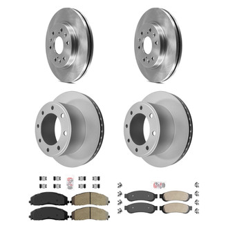 AmeriBRAKES® - AmeriPRO™ Plain Front and Rear Brake Kit with Semi-Metallic Pads