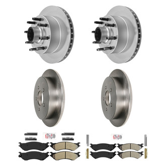 AmeriBRAKES® - AmeriPRO™ Plain Front and Rear Brake Kit with Semi-Metallic Pads