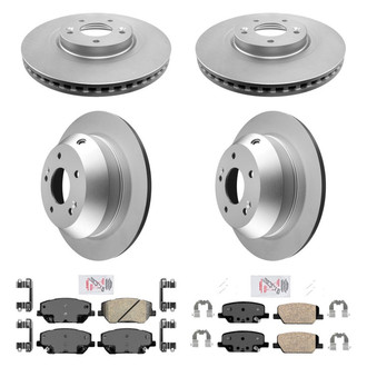 AmeriBRAKES® - AmeriPRO™ Plain Front and Rear Brake Kit with Ceramic Pads