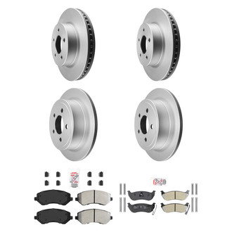 AmeriBRAKES® - AmeriPRO™ Plain Front and Rear Brake Kit with Semi-Metallic Pads