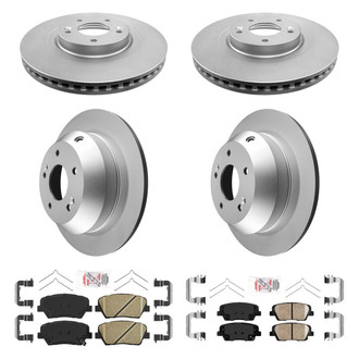 AmeriBRAKES® - AmeriPRO™ Plain Front and Rear Brake Kit with Ceramic Pads