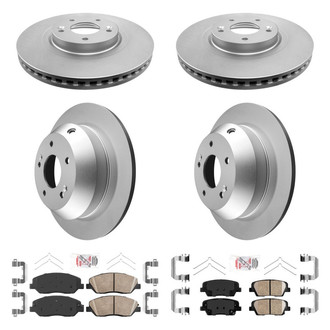 AmeriBRAKES® - AmeriPRO™ Plain Front and Rear Brake Kit with Ceramic Pads