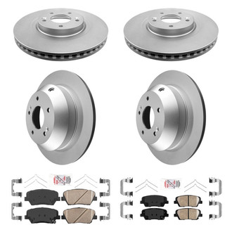 AmeriBRAKES® - AmeriPRO™ Plain Front and Rear Brake Kit with Ceramic Pads
