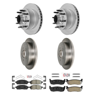 AmeriBRAKES® - AmeriPRO™ Plain Front and Rear Brake Kit with Semi-Metallic Pads