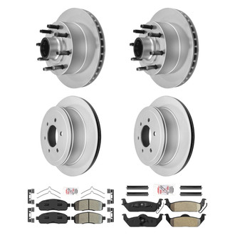 AmeriBRAKES® - AmeriPRO™ Plain Front and Rear Brake Kit with Semi-Metallic Pads