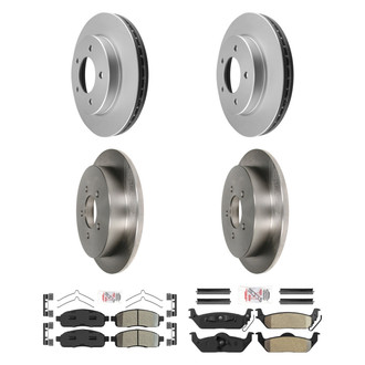 AmeriBRAKES® - AmeriPRO™ Plain Front and Rear Brake Kit with Semi-Metallic Pads