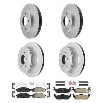 AmeriBRAKES® - AmeriPRO™ Plain Front and Rear Brake Kit with Semi-Metallic Pads