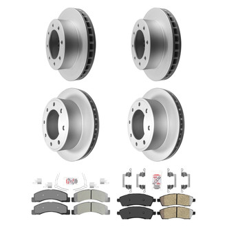 AmeriBRAKES® - AmeriPRO™ Plain Front and Rear Brake Kit with Semi-Metallic Pads