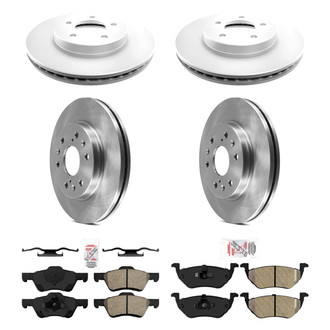 AmeriBRAKES® - AmeriPRO™ Plain Front and Rear Brake Kit with Semi-Metallic Pads