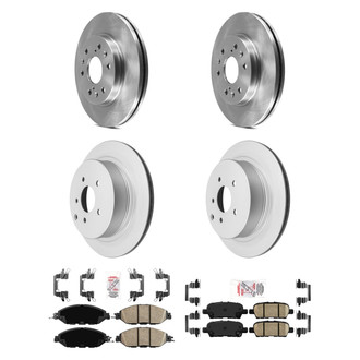 AmeriBRAKES® - AmeriPRO™ Plain Front and Rear Brake Kit with Ceramic Pads