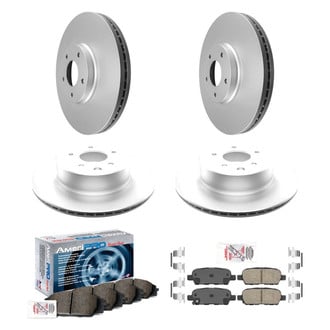 AmeriBRAKES® - AmeriPRO™ Plain Front and Rear Brake Kit with Ceramic Pads