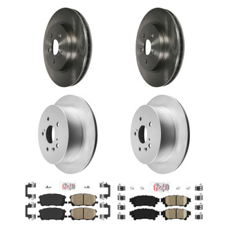 AmeriBRAKES® - AmeriPRO™ Plain Front and Rear Brake Kit with Ceramic Pads