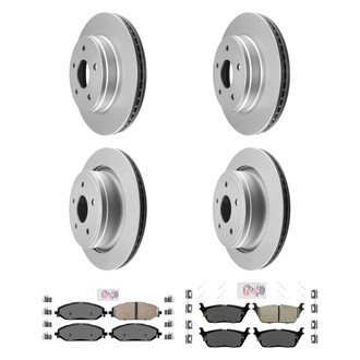 AmeriBRAKES® - AmeriPRO™ Plain Front and Rear Brake Kit with Ceramic Pads