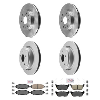 AmeriBRAKES® - AmeriPRO™ Plain Front and Rear Brake Kit with Ceramic Pads