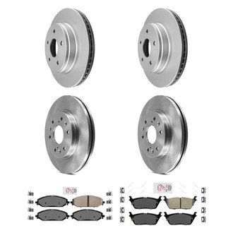 AmeriBRAKES® - AmeriPRO™ Plain Front and Rear Brake Kit with Ceramic Pads