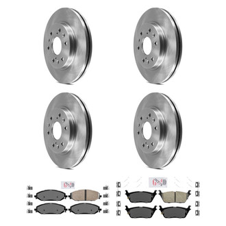 AmeriBRAKES® - AmeriPRO™ Plain Front and Rear Brake Kit with Ceramic Pads