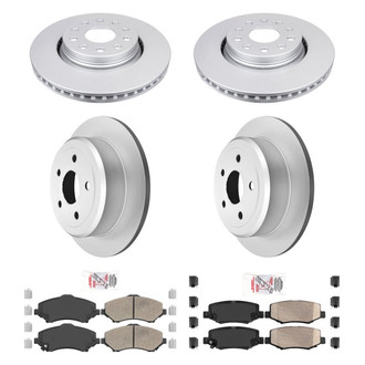 AmeriBRAKES® - AmeriPRO™ Plain Front and Rear Brake Kit with Ceramic Pads