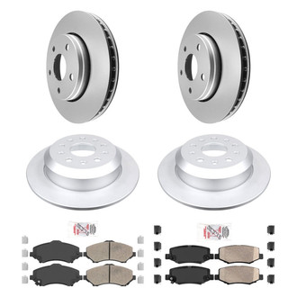AmeriBRAKES® - AmeriPRO™ Plain Front and Rear Brake Kit with Ceramic Pads