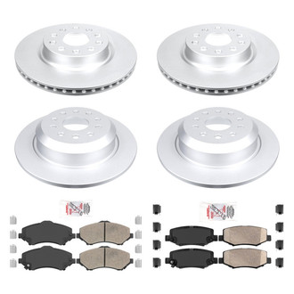 AmeriBRAKES® - AmeriPRO™ Plain Front and Rear Brake Kit with Ceramic Pads