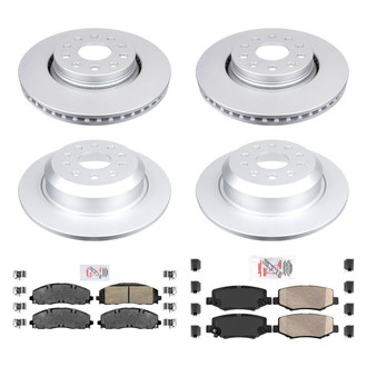 AmeriBRAKES® - AmeriPRO™ Plain Front and Rear Brake Kit with Ceramic Pads