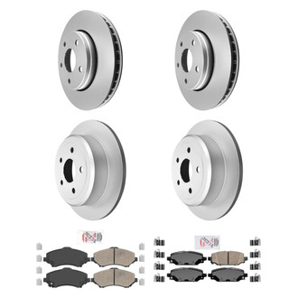 AmeriBRAKES® - AmeriPRO™ Plain Front and Rear Brake Kit with Ceramic Pads