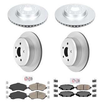 AmeriBRAKES® - AmeriPRO™ Plain Front and Rear Brake Kit with Ceramic Pads
