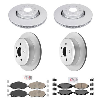 AmeriBRAKES® - AmeriPRO™ Plain Front and Rear Brake Kit with Ceramic Pads