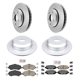 AmeriBRAKES® - AmeriPRO™ Plain Front and Rear Brake Kit with Ceramic Pads