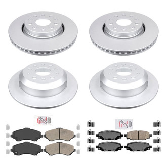 AmeriBRAKES® - AmeriPRO™ Plain Front and Rear Brake Kit with Ceramic Pads