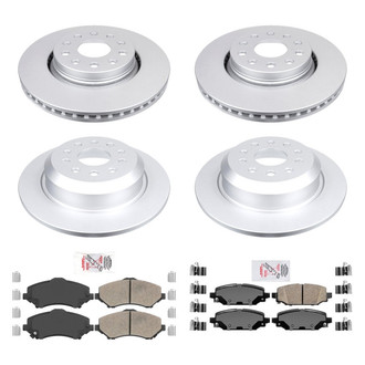 AmeriBRAKES® - AmeriPRO™ Plain Front and Rear Brake Kit with Ceramic Pads