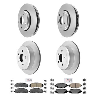AmeriBRAKES® - AmeriPRO™ Plain Front and Rear Brake Kit with Ceramic Pads