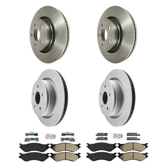 AmeriBRAKES® - AmeriPRO™ Plain Front and Rear Brake Kit with Semi-Metallic Pads